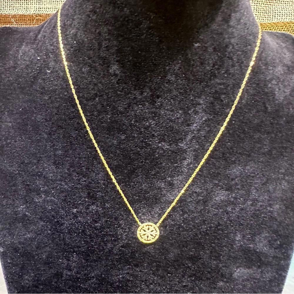 14‎ karat gold diamond snowflake necklace